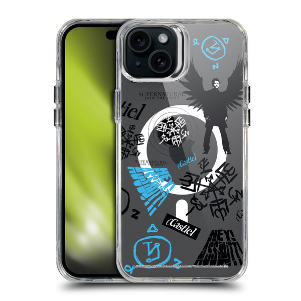 Supernatural Character Art Castiel SHOCKPROOF BUMPER CASE COMPATIBLE WITH Apple iPhone 15 Plus & MAGSAFE