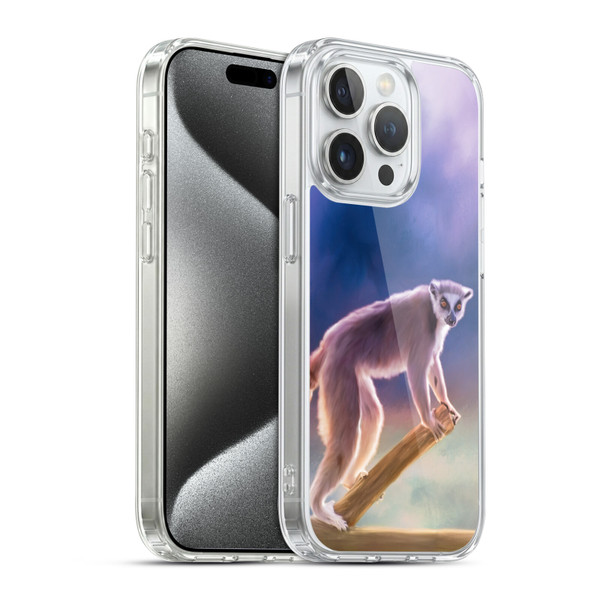 Simone Gatterwe Assorted Designs Ring-Tailed Lemur Soft Gel Case for Apple iPhone 15 Pro & MagSafe