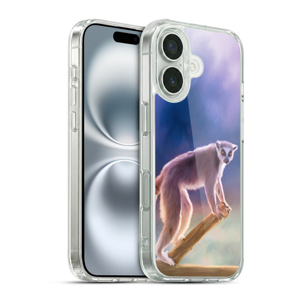 Simone Gatterwe Assorted Designs Ring-Tailed Lemur Soft Gel Case for Apple iPhone 16 & MagSafe