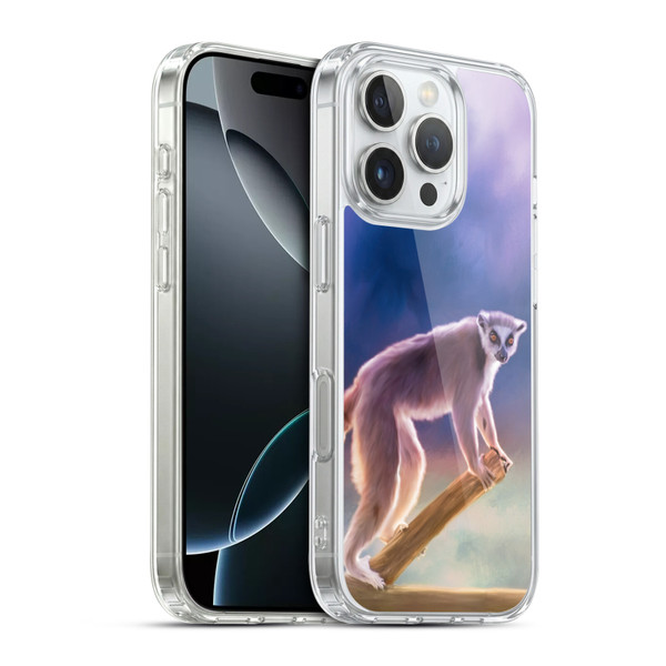 Simone Gatterwe Assorted Designs Ring-Tailed Lemur Soft Gel Case for Apple iPhone 16 Pro & MagSafe