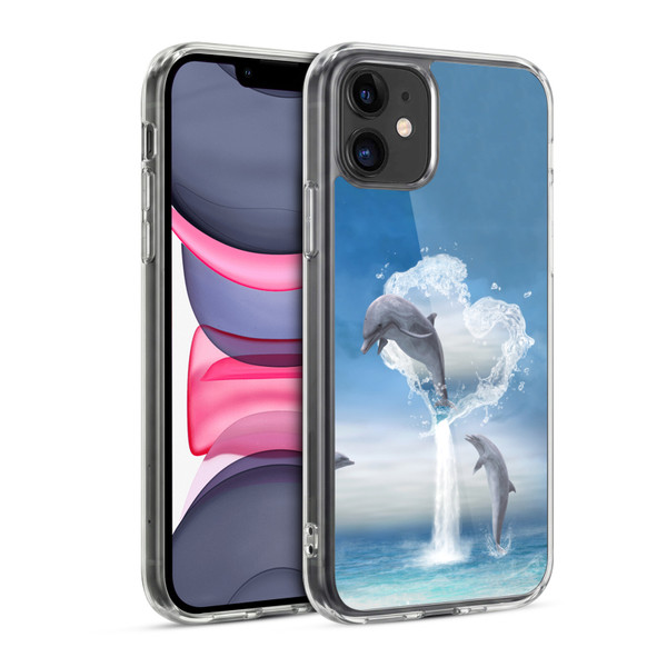 Simone Gatterwe Dolphins Lovers Soft Gel Case for Apple iPhone 11
