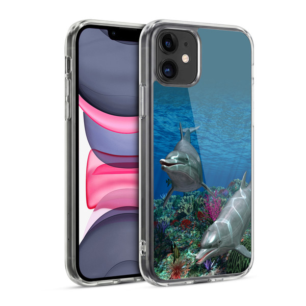 Simone Gatterwe Dolphins Twins Soft Gel Case for Apple iPhone 11