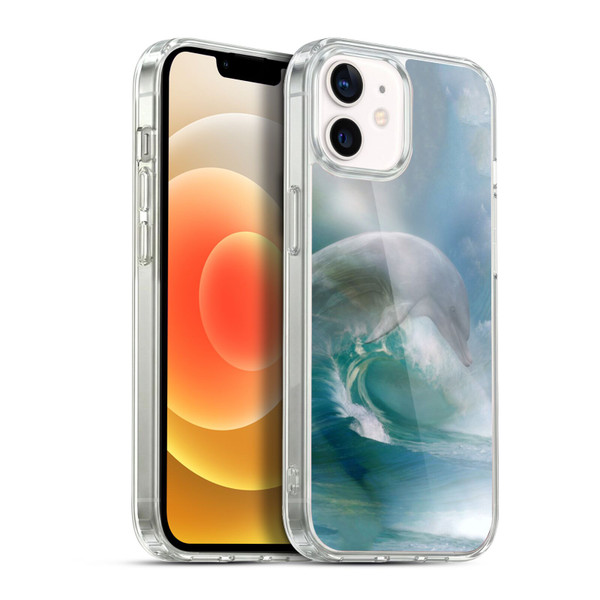 Simone Gatterwe Dolphins Ocean Waves Soft Gel Case for Apple iPhone 12 / iPhone 12 Pro & MagSafe
