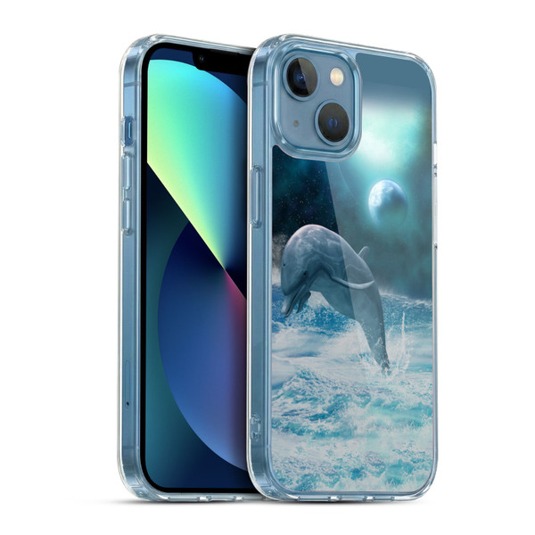 Simone Gatterwe Dolphins Freedom Soft Gel Case for Apple iPhone 13 Mini & MagSafe