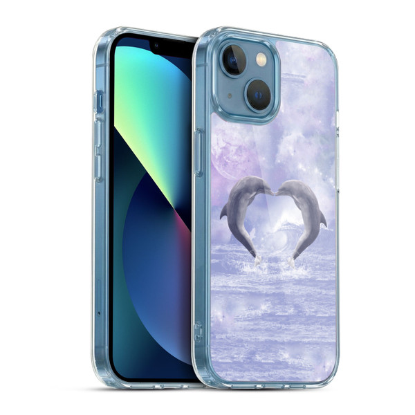 Simone Gatterwe Dolphins Kisses Soft Gel Case for Apple iPhone 13 Mini & MagSafe