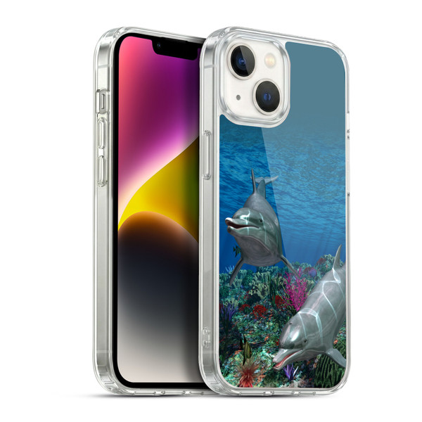 Simone Gatterwe Dolphins Twins Soft Gel Case for Apple iPhone 14