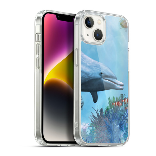 Simone Gatterwe Dolphins Seascape Soft Gel Case for Apple iPhone 14 Plus & MagSafe