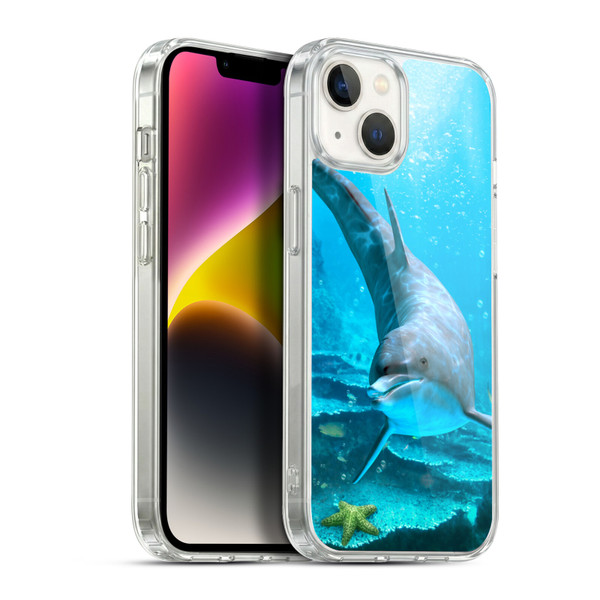 Simone Gatterwe Dolphins Seeking Starfish Soft Gel Case for Apple iPhone 14 Plus & MagSafe