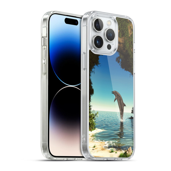 Simone Gatterwe Dolphins Hidden Cave Soft Gel Case for Apple iPhone 14 Pro Max & MagSafe