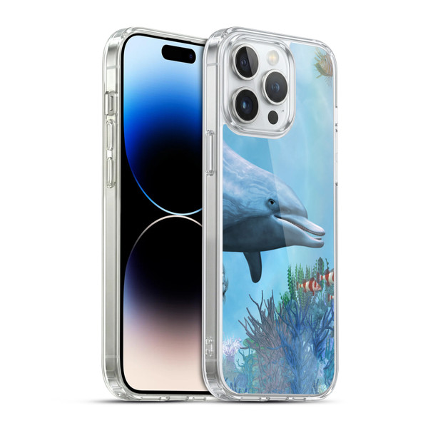 Simone Gatterwe Dolphins Seascape Soft Gel Case for Apple iPhone 14 Pro Max & MagSafe