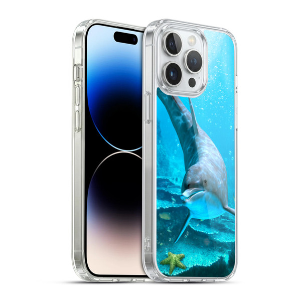 Simone Gatterwe Dolphins Seeking Starfish Soft Gel Case for Apple iPhone 14 Pro Max & MagSafe
