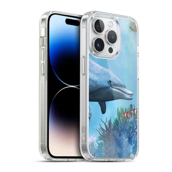 Simone Gatterwe Dolphins Seascape Soft Gel Case for Apple iPhone 14 Pro & MagSafe