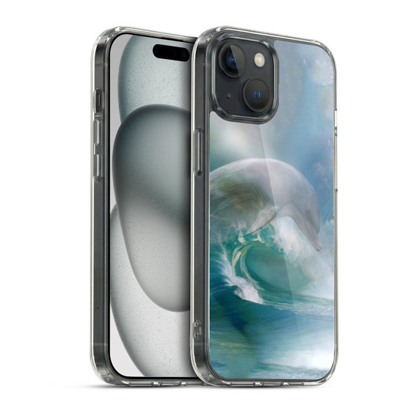 Simone Gatterwe Dolphins Ocean Waves Soft Gel Case for Apple iPhone 15 & MagSafe