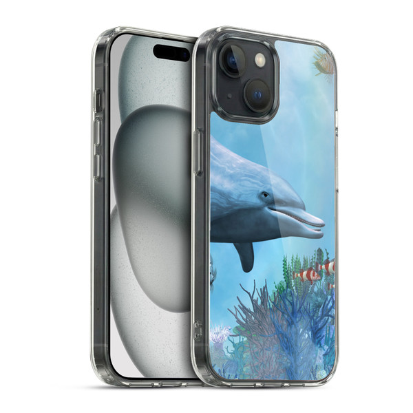 Simone Gatterwe Dolphins Seascape Soft Gel Case for Apple iPhone 15 & MagSafe