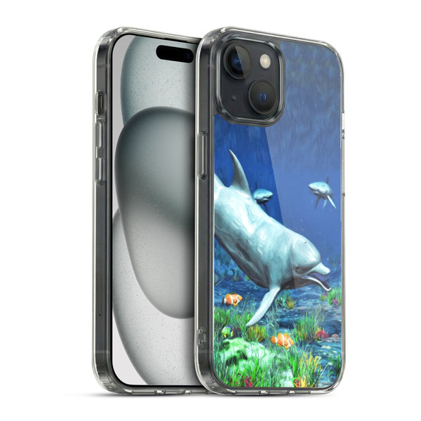 Simone Gatterwe Dolphins Underwater Soft Gel Case for Apple iPhone 15 & MagSafe