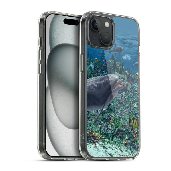 Simone Gatterwe Dolphins Reef Play Soft Gel Case for Apple iPhone 15 Plus & MagSafe