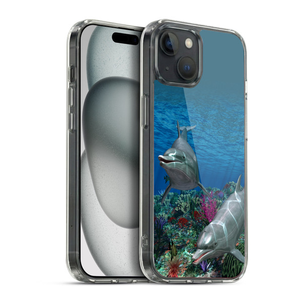 Simone Gatterwe Dolphins Twins Soft Gel Case for Apple iPhone 15 Plus & MagSafe