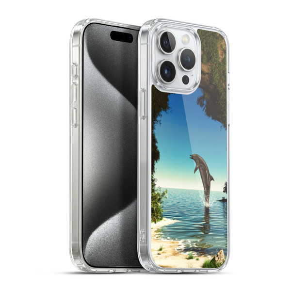 Simone Gatterwe Dolphins Hidden Cave Soft Gel Case for Apple iPhone 15 Pro Max & MagSafe