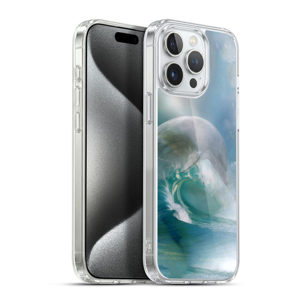 Simone Gatterwe Dolphins Ocean Waves Soft Gel Case for Apple iPhone 15 Pro Max & MagSafe
