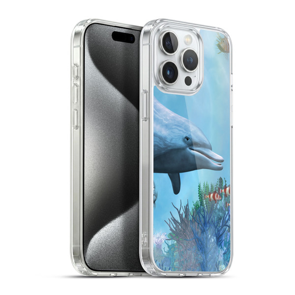 Simone Gatterwe Dolphins Seascape Soft Gel Case for Apple iPhone 15 Pro Max & MagSafe