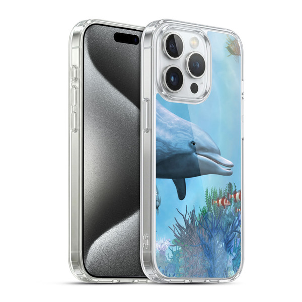 Simone Gatterwe Dolphins Seascape Soft Gel Case for Apple iPhone 15 Pro & MagSafe