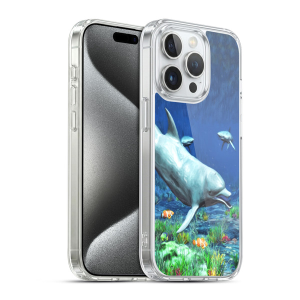 Simone Gatterwe Dolphins Underwater Soft Gel Case for Apple iPhone 15 Pro & MagSafe