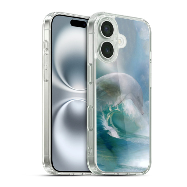 Simone Gatterwe Dolphins Ocean Waves Soft Gel Case for Apple iPhone 16 & MagSafe