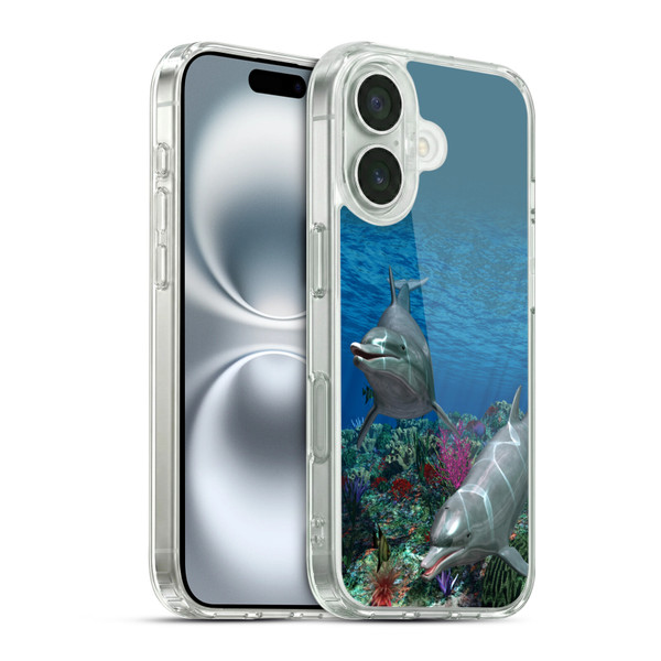 Simone Gatterwe Dolphins Twins Soft Gel Case for Apple iPhone 16 & MagSafe