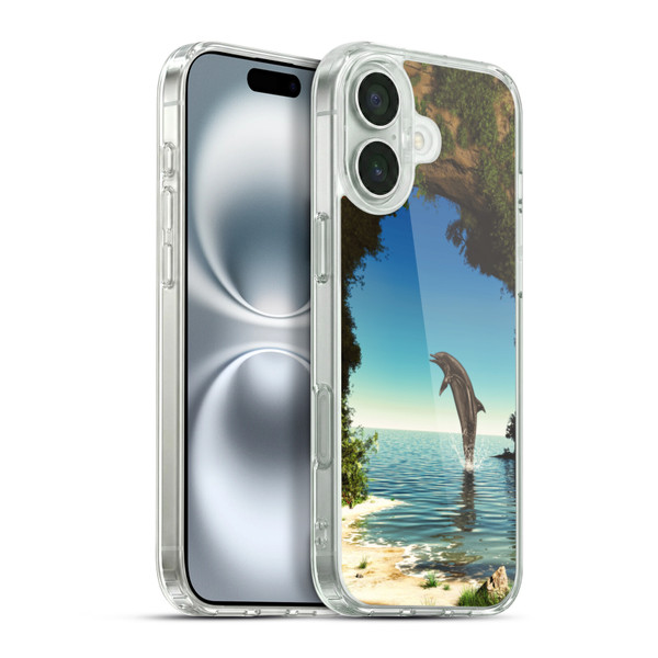 Simone Gatterwe Dolphins Hidden Cave Soft Gel Case for Apple iPhone 16 Plus & MagSafe