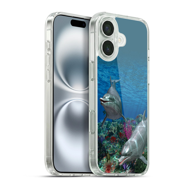 Simone Gatterwe Dolphins Twins Soft Gel Case for Apple iPhone 16 Plus & MagSafe
