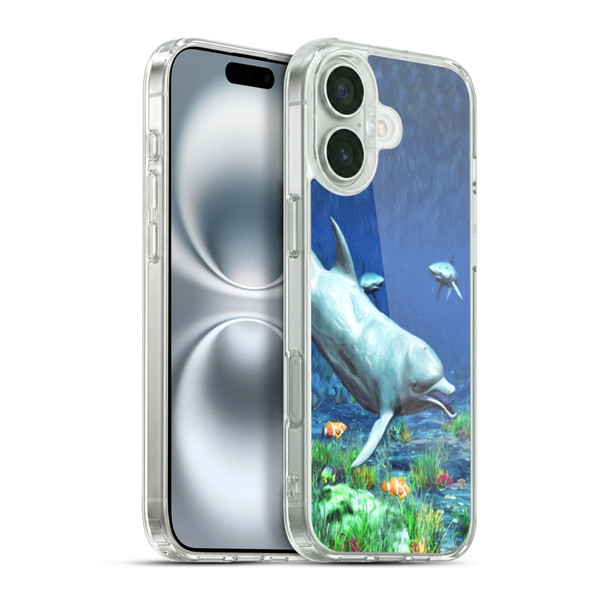 Simone Gatterwe Dolphins Underwater Soft Gel Case for Apple iPhone 16 Plus & MagSafe