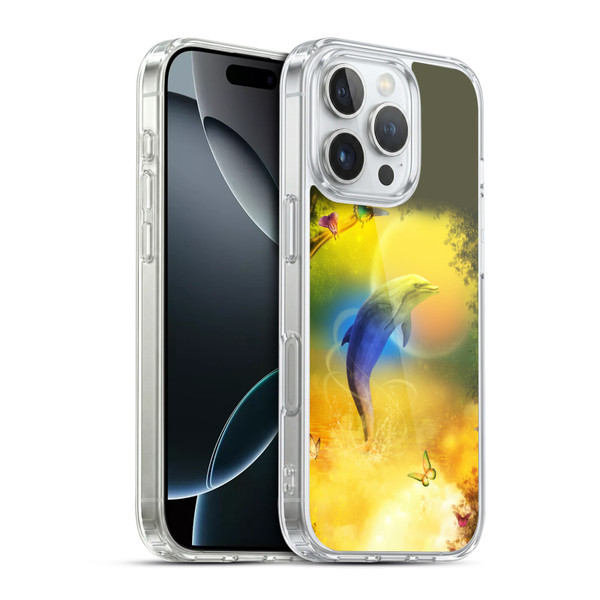Simone Gatterwe Dolphins Colorful Dolphin Soft Gel Case for Apple iPhone 16 Pro & MagSafe