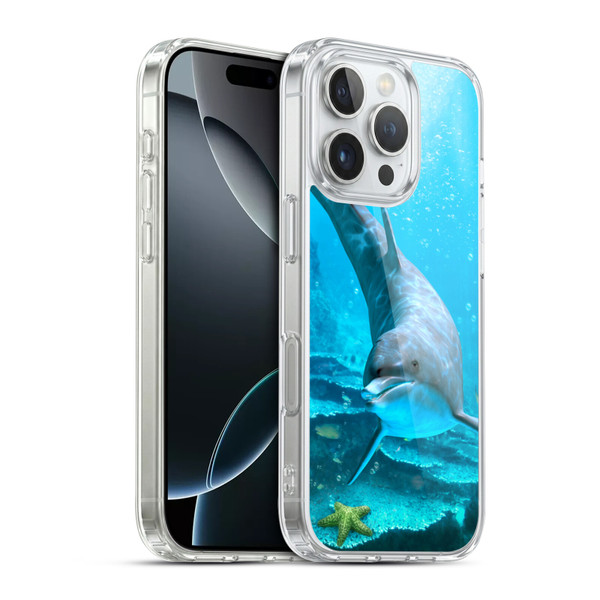 Simone Gatterwe Dolphins Seeking Starfish Soft Gel Case for Apple iPhone 16 Pro & MagSafe