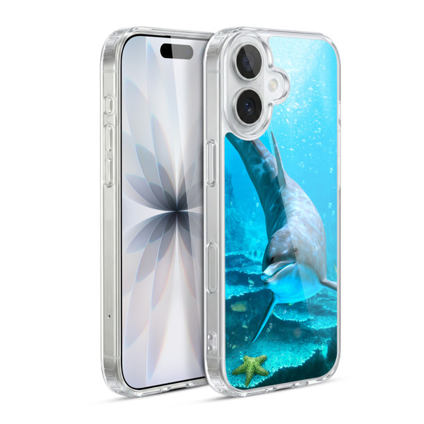 Simone Gatterwe Dolphins Seeking Starfish Soft Gel Case for Apple iPhone 17
