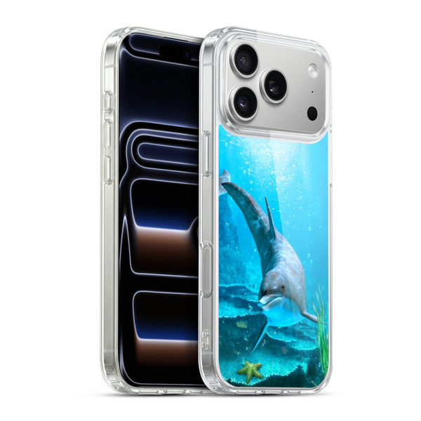Simone Gatterwe Dolphins Seeking Starfish Soft Gel Case for Apple iPhone 17 Pro Max