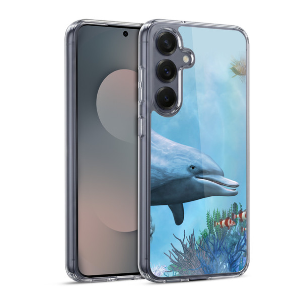 Simone Gatterwe Dolphins Seascape Soft Gel Case for Samsung Galaxy S25 & MagSafe