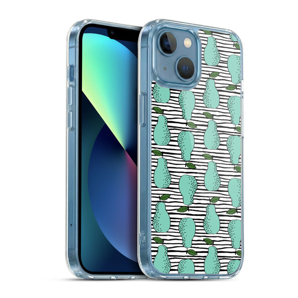 Andrea Lauren Design Food Pattern Pear Soft Gel Case for Apple iPhone 13 Mini & MagSafe