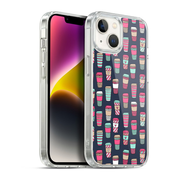 Andrea Lauren Design Food Pattern Coffee Soft Gel Case for Apple iPhone 14