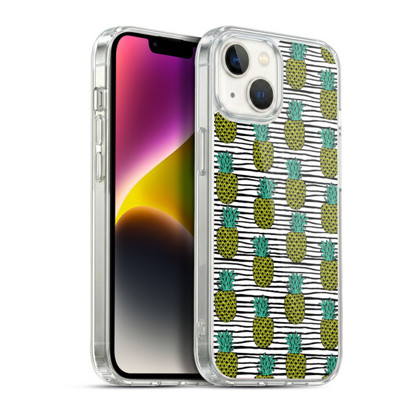 Andrea Lauren Design Food Pattern Pineapples Soft Gel Case for Apple iPhone 14