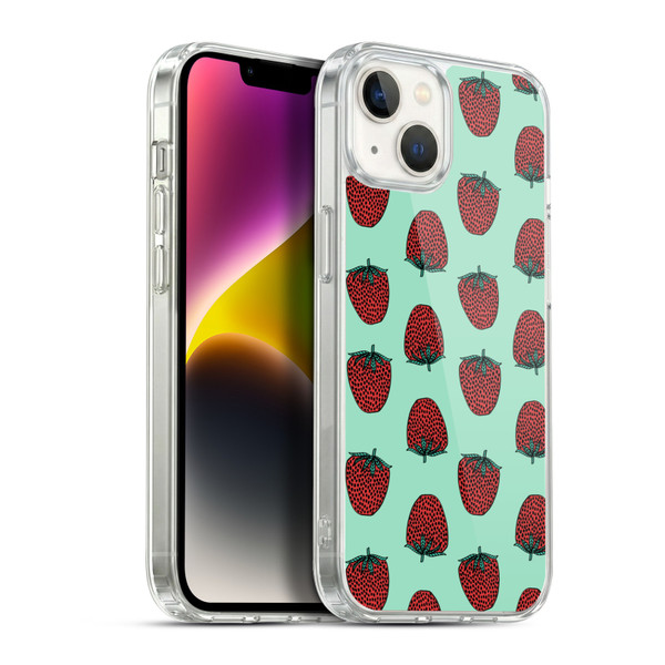 Andrea Lauren Design Food Pattern Strawberry Soft Gel Case for Apple iPhone 14 Plus & MagSafe