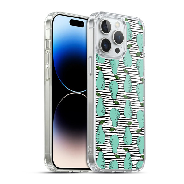 Andrea Lauren Design Food Pattern Pear Soft Gel Case for Apple iPhone 14 Pro Max & MagSafe