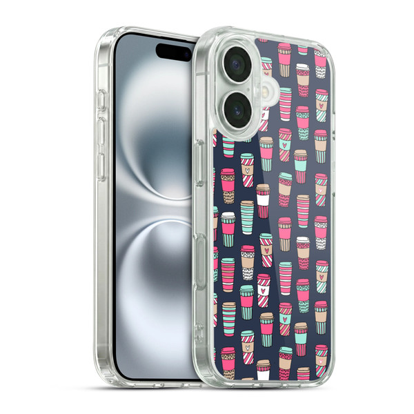 Andrea Lauren Design Food Pattern Coffee Soft Gel Case for Apple iPhone 16 & MagSafe