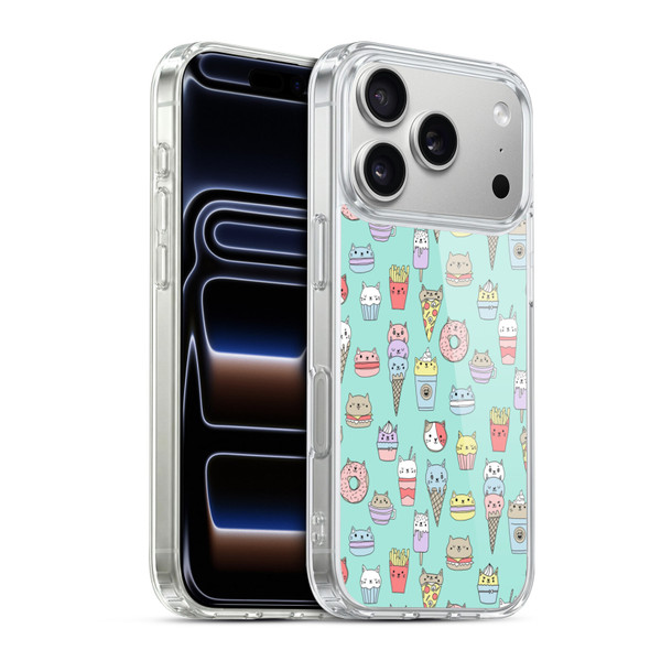 Andrea Lauren Design Food Pattern Catfood Soft Gel Case for Apple iPhone 17 Pro