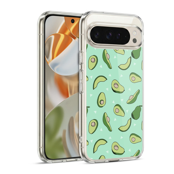 Andrea Lauren Design Food Pattern Avocado Soft Gel Case for Google Pixel 9 / Pixel 9 Pro