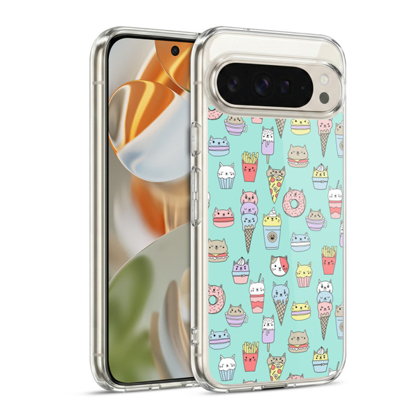 Andrea Lauren Design Food Pattern Catfood Soft Gel Case for Google Pixel 9 / Pixel 9 Pro