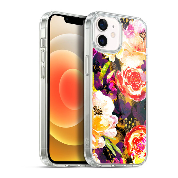 Anis Illustration Flowers Purple Soft Gel Case for Apple iPhone 12 / iPhone 12 Pro & MagSafe