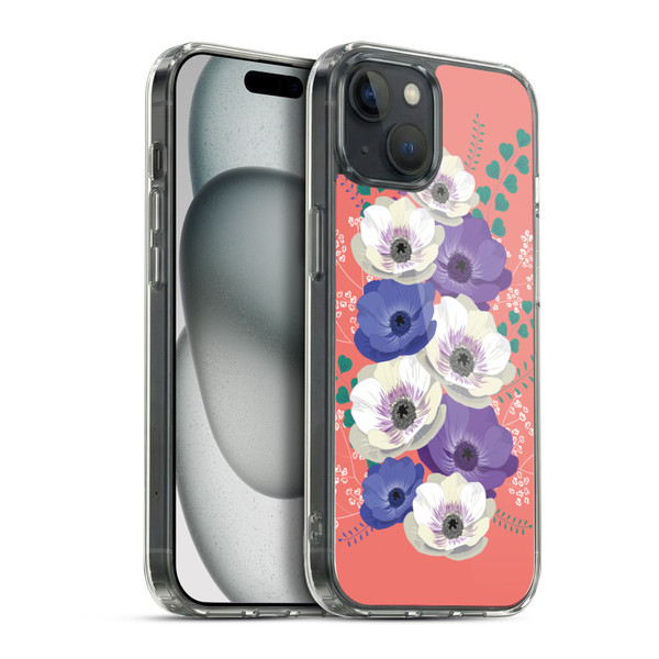 Anis Illustration Flowers Bouquet 4 Soft Gel Case for Apple iPhone 15 Plus & MagSafe