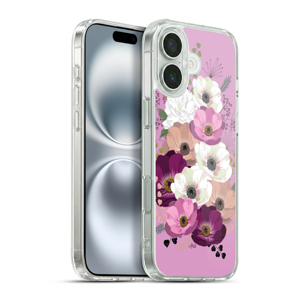 Anis Illustration Flowers Bouquet 3 Soft Gel Case for Apple iPhone 16 Plus & MagSafe
