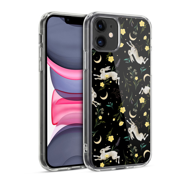 Episodic Drawing Pattern Bunny Night Soft Gel Case for Apple iPhone 11