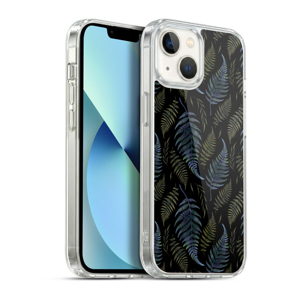 Episodic Drawing Pattern Leaves Soft Gel Case for Apple iPhone 13